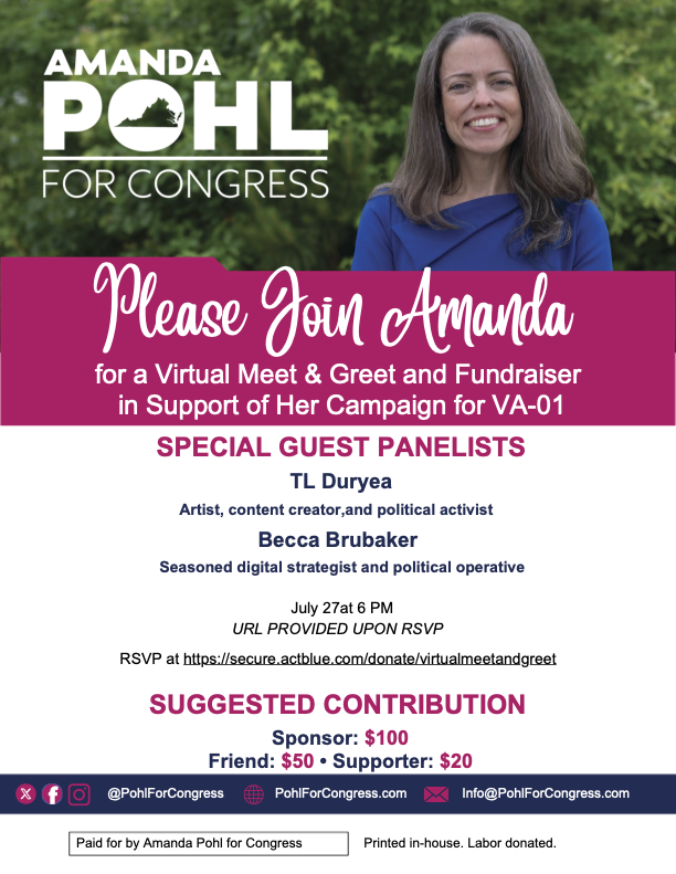 itsmebecca's tweet photo. Excited to be joining a virtual panel and fundraiser in support of @pohlforcongress this Sunday @ 6 PM! This year, @DCCC announced that it is targeting this district for the first time — and I believe she has what it takes to flip this seat.

Join us: https://t.co/b65NBDWtDm https://t.co/YqKpwJOIMx