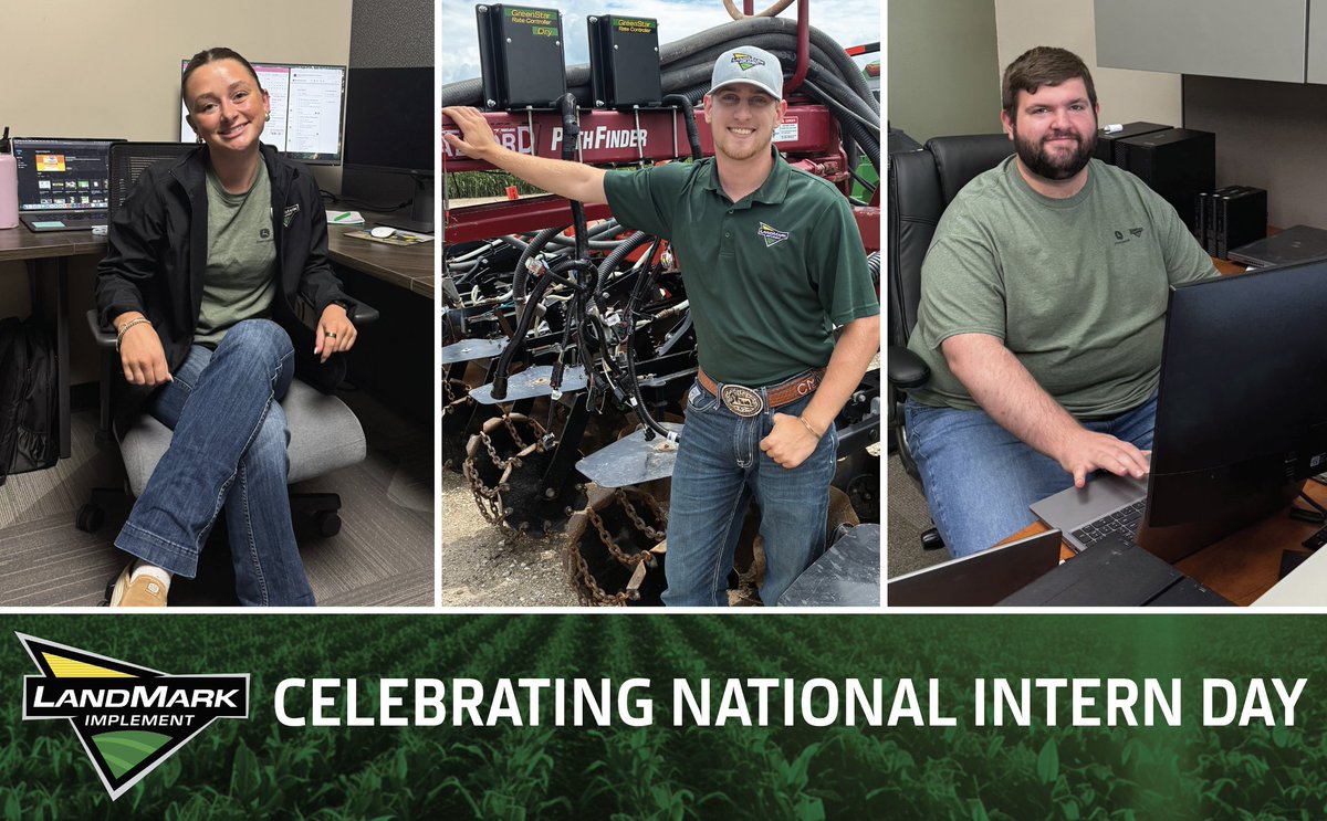 LandMark Implement (@landmarkimp) on Twitter photo Happy #NationalInternDay!
Thank you for the energy, curiosity, and work ethic you bring to the team each day and for being a part of the #LandMarkDifference!
Carson – I.S., <a href="/UNLincoln/">University of Nebraska-Lincoln</a>
Blake – I.T., <a href="/UNKearney/">University of Nebraska at Kearney</a>
Emma – Marketing, <a href="/UNLincoln/">University of Nebraska-Lincoln</a> Happy #NationalInternDay!
Thank you for the energy, curiosity, and work ethic you bring to the team each day and for being a part of the #LandMarkDifference!
Carson – I.S., <a href="/UNLincoln/">University of Nebraska-Lincoln</a>
Blake – I.T., <a href="/UNKearney/">University of Nebraska at Kearney</a>
Emma – Marketing, <a href="/UNLincoln/">University of Nebraska-Lincoln</a>