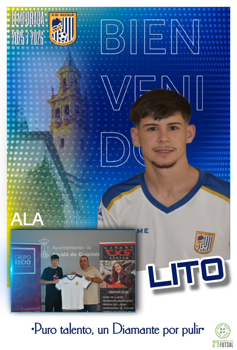 ✍️ 𝗢𝗳𝗶𝗰𝗶𝗮𝗹 | 𝑴𝒊𝒈𝒖𝒆𝒍 𝑹𝒐𝒔𝒂𝒅𝒐 "𝑳𝒊𝒕𝒐", ficha por el CD Alcalá de Guadaíra FS para la temporada 2025/26.

Jugador en edad juvenil con mucho talento y progresión.

¡𝑩𝒊𝒆𝒏𝒗𝒆𝒏𝒊𝒅𝒐 𝒂 𝒕𝒖́ 𝒏𝒖𝒆𝒗𝒂 𝒄𝒂𝒔𝒂, 𝑳𝒊𝒕𝒐! 🤍💙 

#Somos41500 #AlcaláFS #GV2B