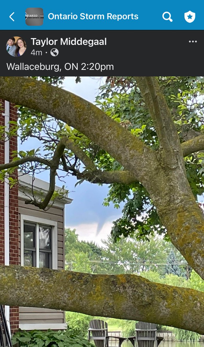 IWeatherON's tweet image. #onstorm #ontario Reports of a funnel cloud around 2:20pm in the #Wallaceburg area. Anyone else witness this? Thankfully, the landspout index is quite low so the chance of a touchdown is quite low. Nonetheless, always keep an eye out with funnel clouds!

- Adam (Fri, July 25,…