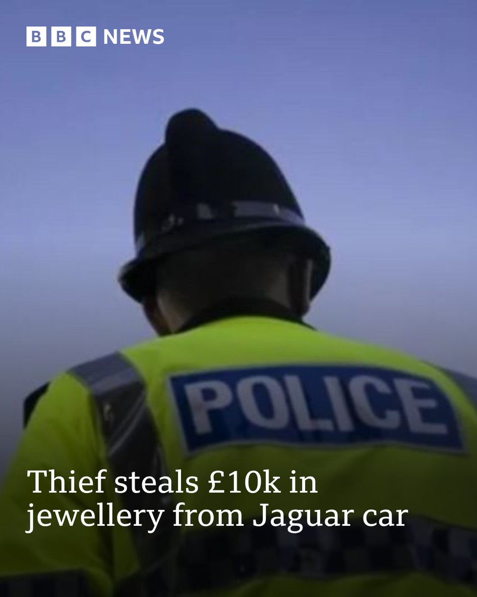 bbchw's tweet image. Jewellery worth 拢10,000 has been stolen in a smash-and-grab raid on a parked Jaguar car.
Read more: bbc.in/3J0Mk6W