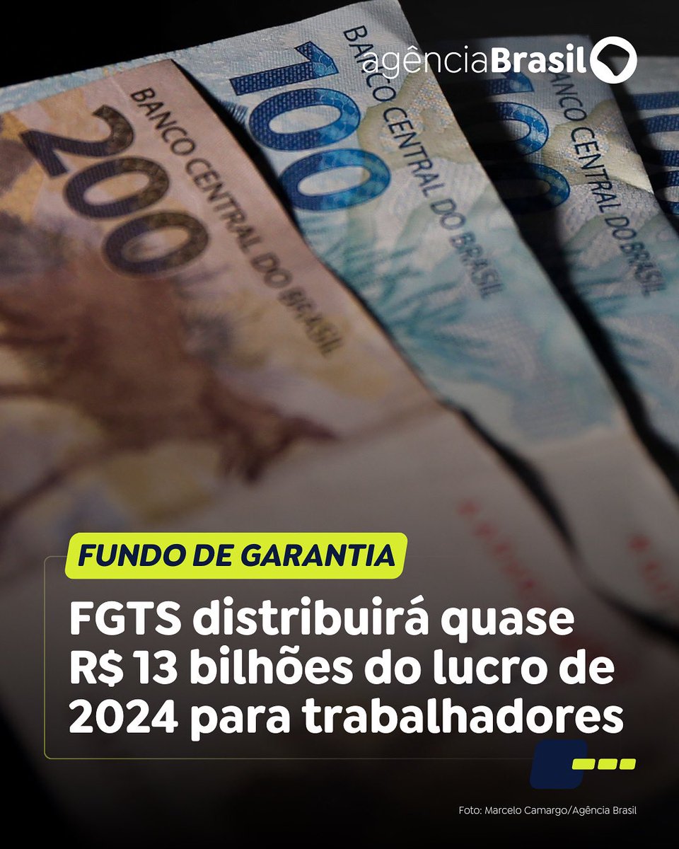 agenciabrasil's tweet image. FGTS | Cerca de 134 milhões de trabalhadores receberão R$ 12,929 bilhões do lucro do FGTS em 2024. O valor equivale a 95% do lucro de R$ 13,61 bilhões registrado no ano passado.
Leia: trk.ebc.com.br/7qpkb