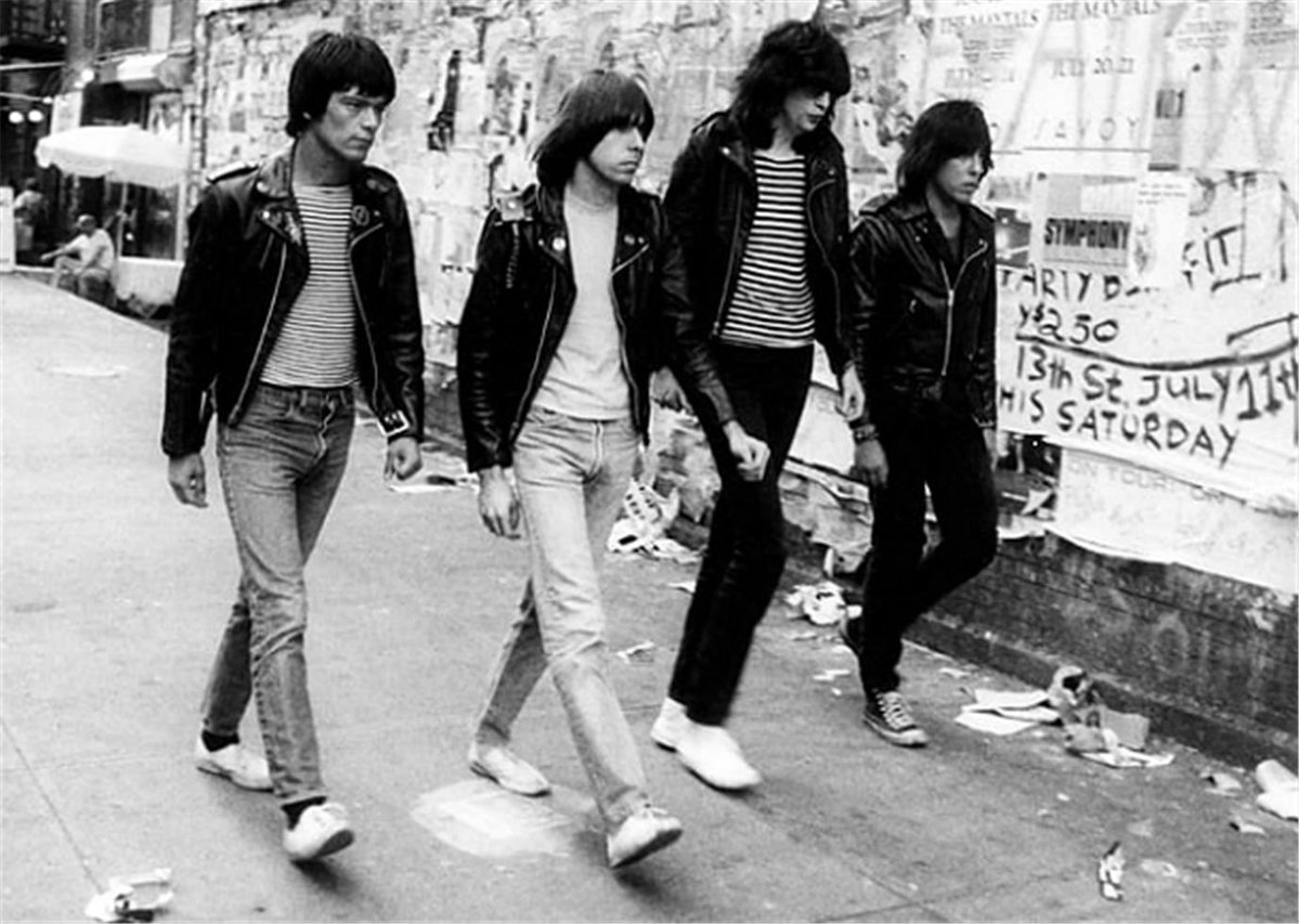 RamonesOfficial's tweet image. “Stalking the streets till the break of day,
New York beauty take my breath away”
Ramones on St. Mark’s Place in NYC, captured by David Godlis, 1981.