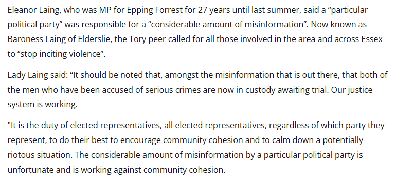 Well, hats off to Baroness Laing