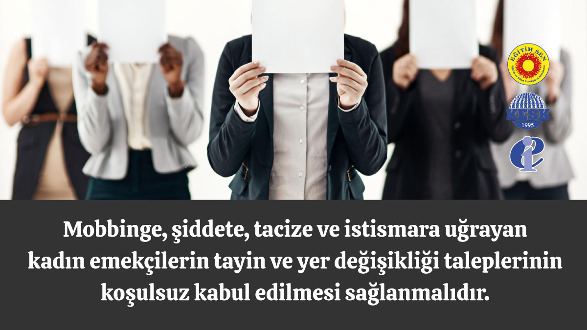 egitimsen's tweet image. ✔️Mobbinge, şiddete, tacize ve istismara uğrayan kadın emekçilerin tayin ve yer değişikliği taleplerinin koşulsuz kabul edilmesi sağlanmalıdır.
#ArtıkYeterGeçinemiyoruz
