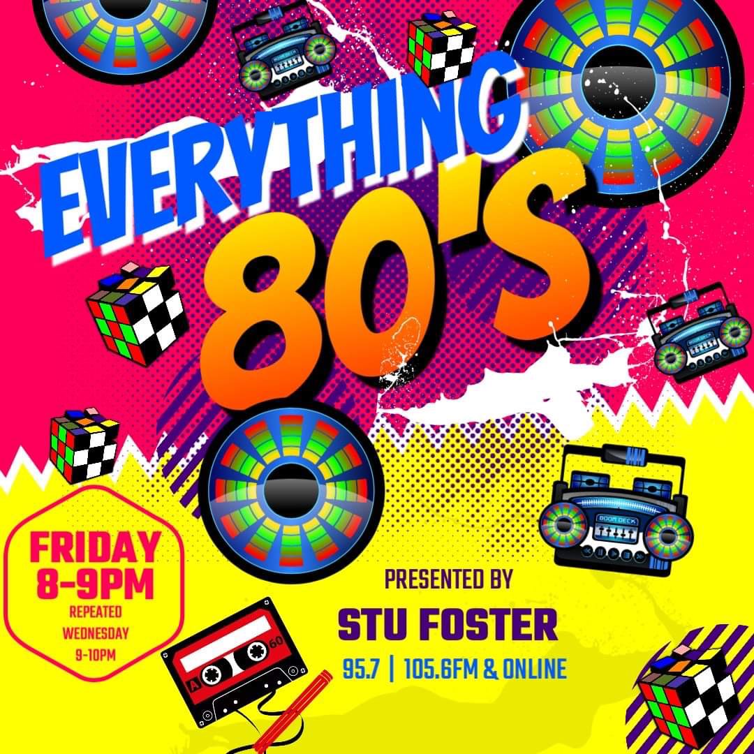 Everything 80’s this week kicks off with ELO and what a show it's going to be! 🥳

There's music from The Stone Roses,  Rod Stewart and The Undertones.

Tune in also for this week’s Top 3 and Stu's Superb 7” Single.

Don't be late, join Stu at 8!