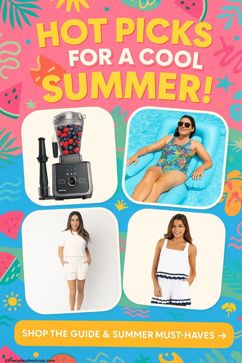 Your ultimate summer checklist is HERE—swimsuits, travel fits, patio vibes, snacks, beauty, gadgets &amp; more!

Shop the whole list of summer must-haves: everydayshortcuts.com/summer-gift-gu… #SummerEssentials #MustHaves #SummerVibes #summervacation #SummerFunGuide