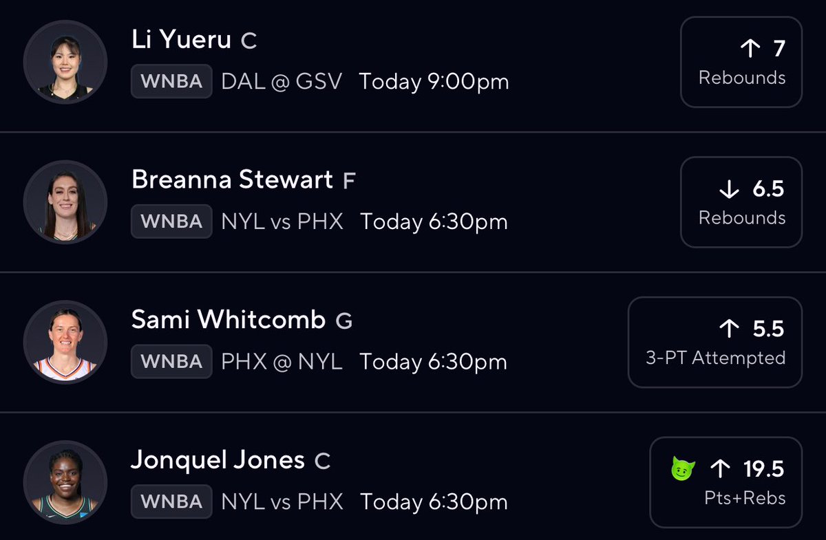PrizePicksPusha's tweet image. Don’t Miss this 9.5X WNBA Parlay 🏀
$20 to a follower who LIKES & REPLIES when this cashes ❤️🔥