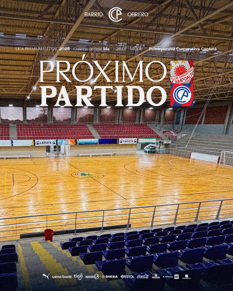 CerroFutsalFIFA's tweet image. ¡Próximo partido! 🔜⚽
Campoalto 🆚 Cerro Porteño
⚽ Liga Premium 2025 - Cuartos de final - Ida
📅 Sábado 26/07
⌚ 14:00
🏟️ Polideportivo Cooperativa Capiatá
📺 @TigoSportsPY