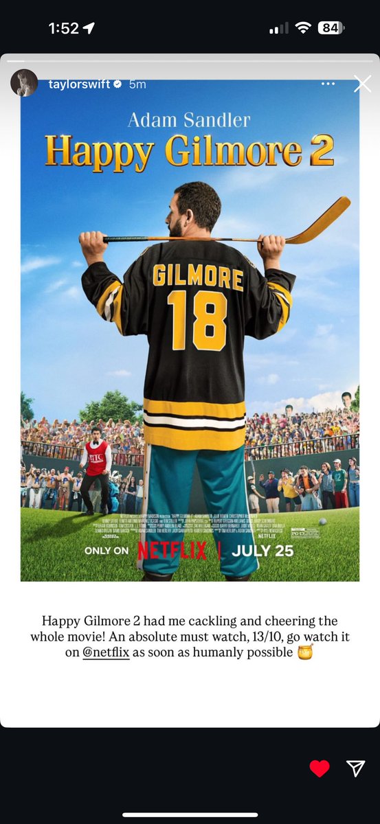 hushmirrorball's tweet image. I have to watch a sports movie because my professor (taylor swift) assigned it π£