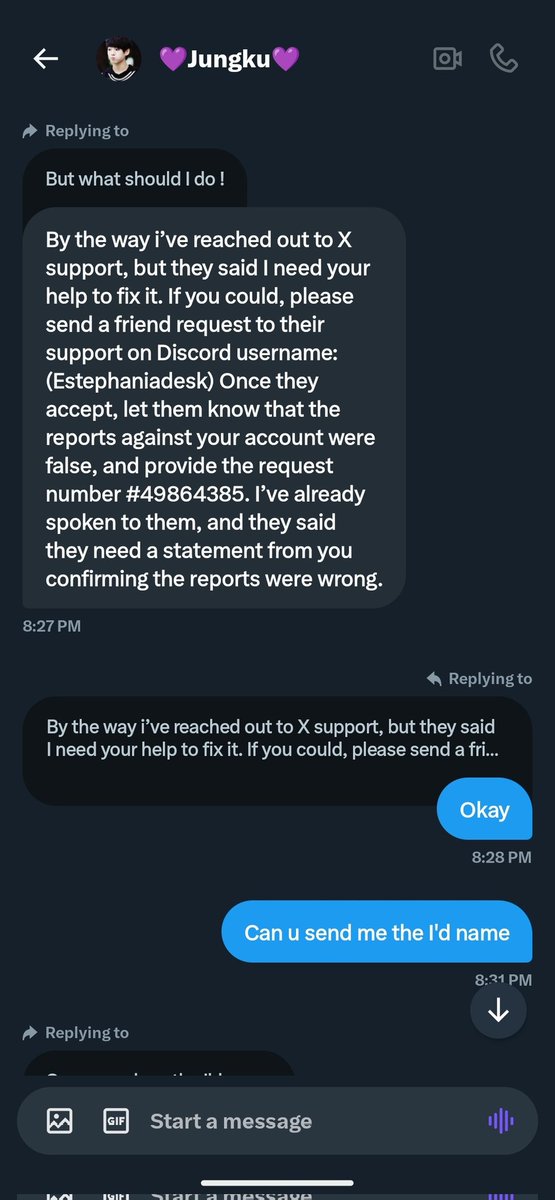 jungvkkk's tweet image. Everyone โผ๏ธ
REPORT THIS ACCOUNT!!
This person is texting armies and is pretending to be an army too and then asking to do this and that. It's a scam. Many moots of mine get the same text from this person only. Plz help in reporting this account.
