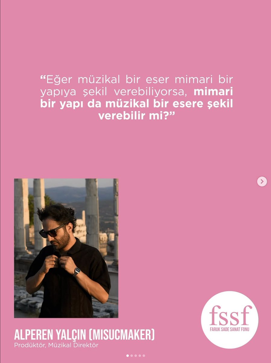 misucmaker's tweet image. FSSF&apos;nin her yıl 3 genç sanatçıya verdiği sanat bursunu bu sene ARCHISONIC adlı projemle kazandım. Bu projeyle birlikte ilk defa mimari bir yapının müziğini yapacağım. Heyecanlıyım!

#archisonic #musicandarchitecture #misucmaker