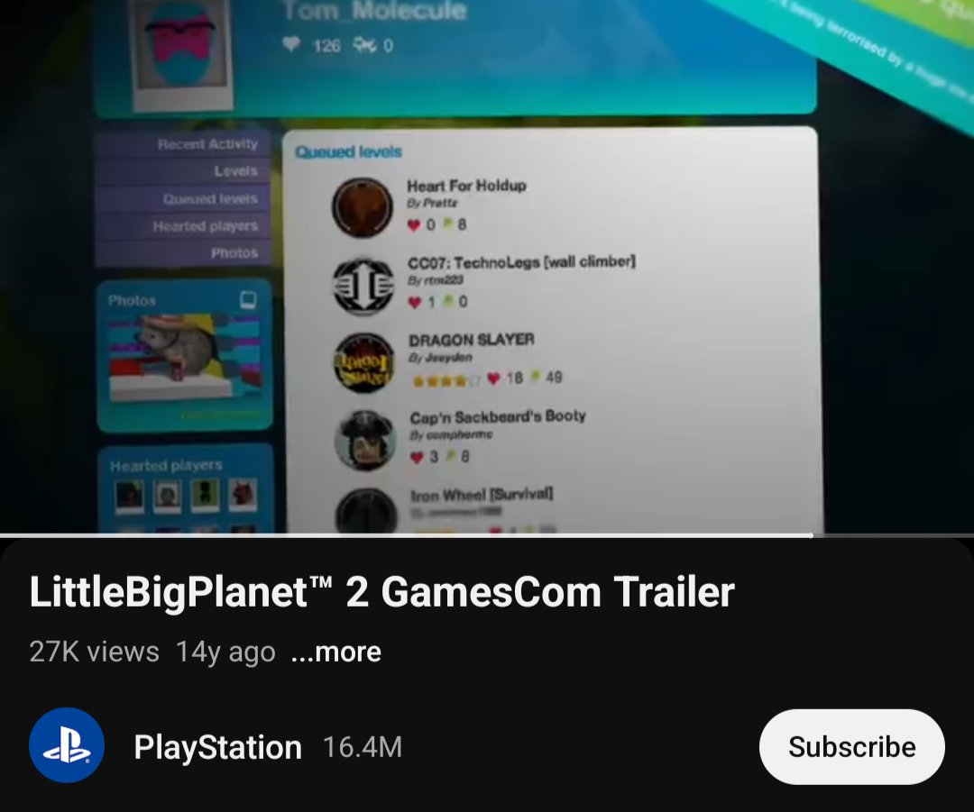 KlawwSP's tweet image. I was in the LittleBigPlanet 2 trailer for some reason, right at the top of Tom's queue