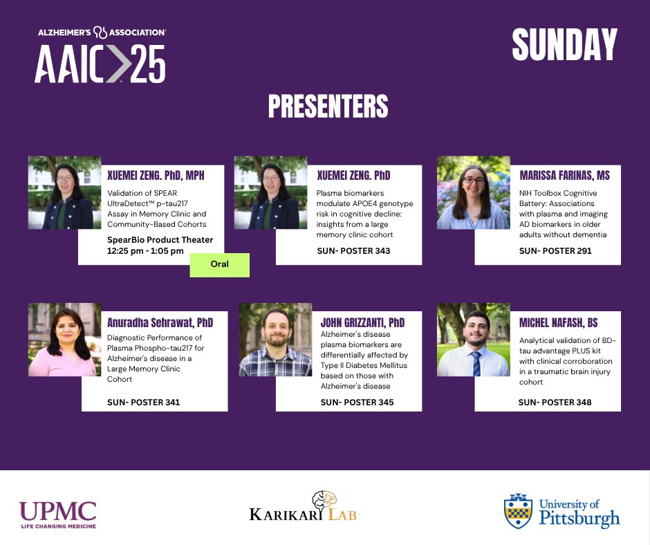 kkarilab's tweet image. We’re kicking things off this Sunday with groundbreaking Alzheimer’s research from our incredible team at Karikari Lab! 💙
This week at Alzheimer's Association International Conference (AAIC25), our researchers will be showcasing their work through poster and oral presentations,…