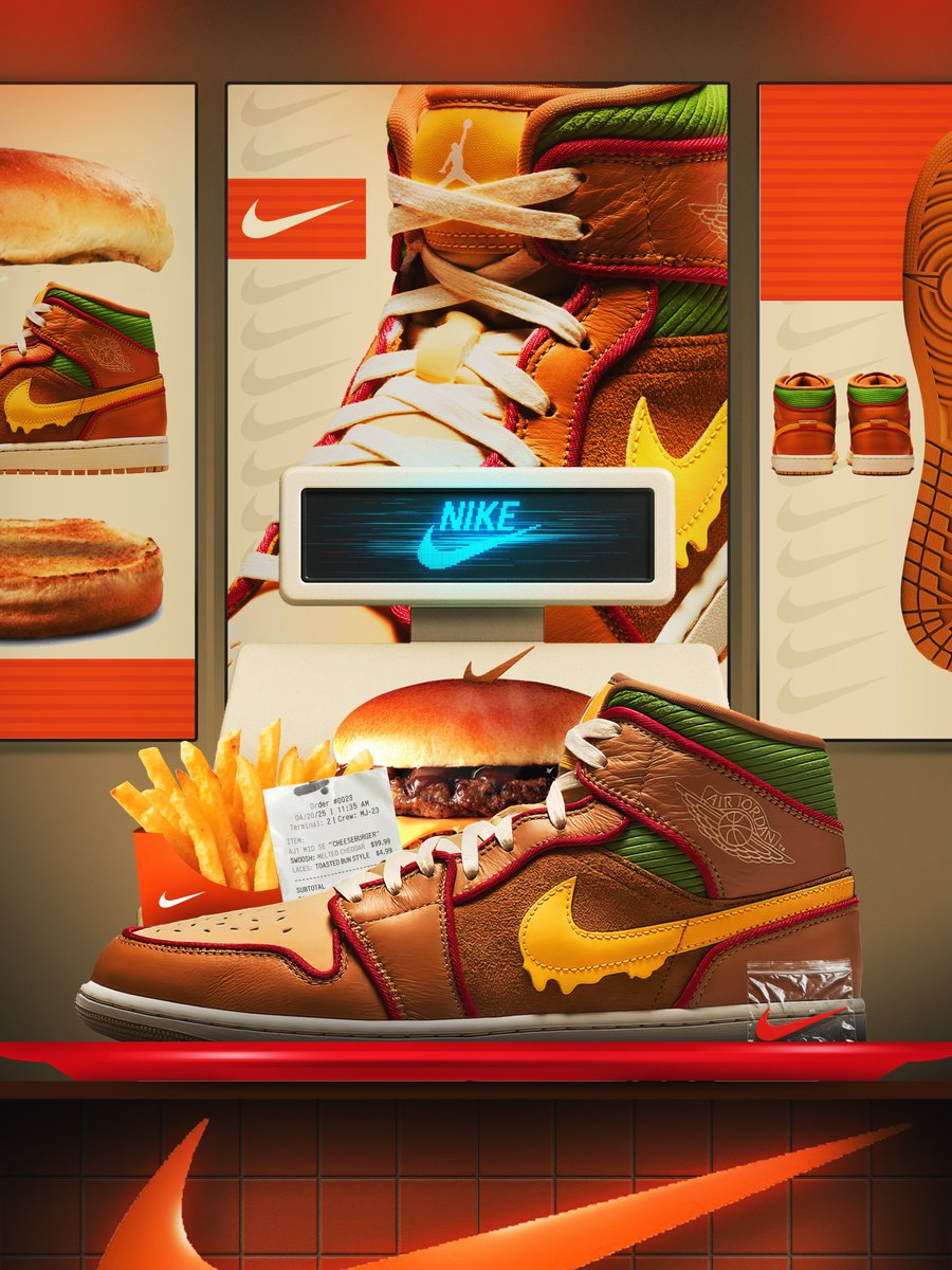 _JoeJohnson_'s tweet image. "No pickles. No refunds. Only heat."
The Nike Air Cheeseburger with a side of nostalgia.
Hungry?