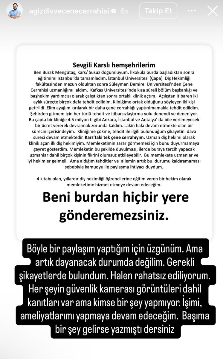 Meslektaşımın elini kırmayla tehdit ediyorlarmış, çok yazık…
