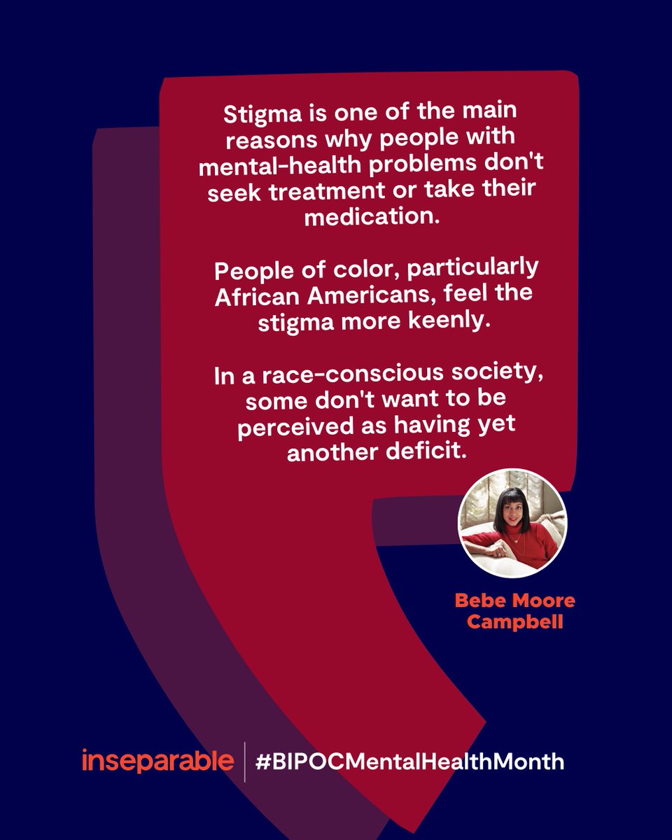 IAmInseparable's tweet image. 🗓️ July is Bebe Moore Campbell National Minority Mental Health Awareness Month!

Bebe Moore Campbell used the power of storytelling to break silence, fight stigma, and demand better mental health care for communities of color.

Get to know the trailblazer who helped spark a…