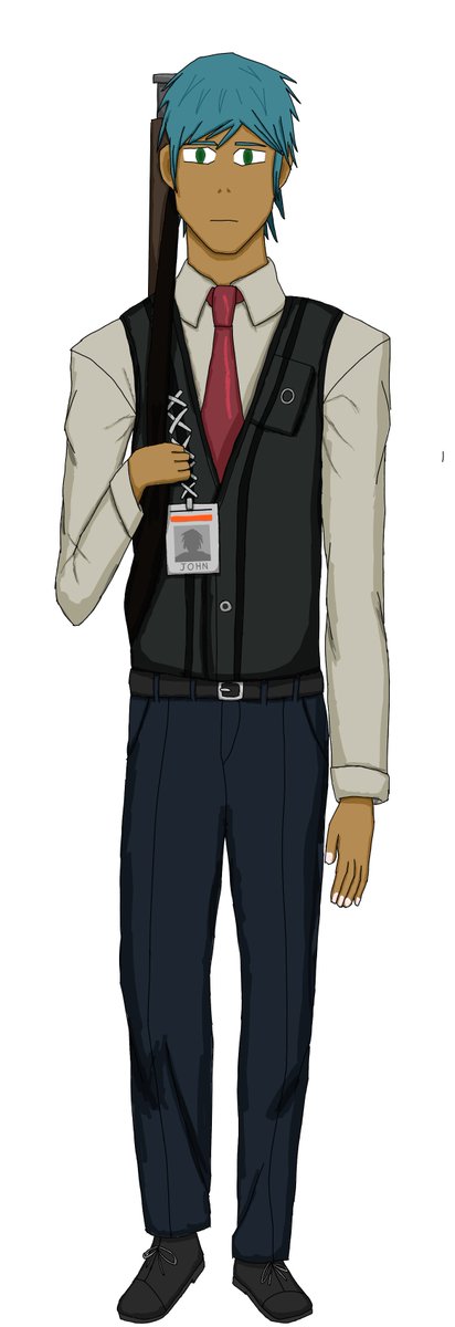 th3_unfeeling's tweet image. // Here's a full standing drawing of John that I promised I'll focus on doing more drawings of him