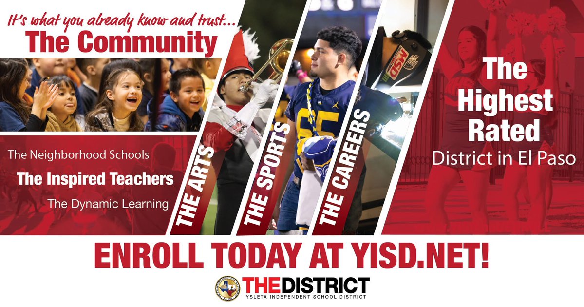 Looking for a school that feels like home and delivers real results? 🏡 At Ysleta ISD, our strong neighborhood schools offer the stability families count on—and the excellence you already know and trust. #THEDISTRICT is excellence by design. 👉 Enroll: bit.ly/4j6fE9s