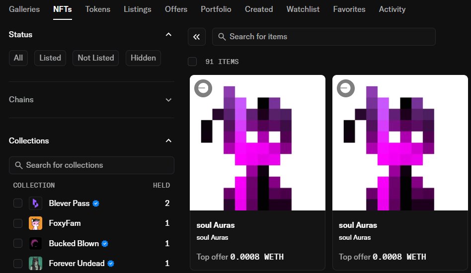 Max Minted my soul Auras! 😈 

Now just waiting for the next phases... 

Can't wait for reveal 👀

Mint Link : opensea.io/collection/sou…