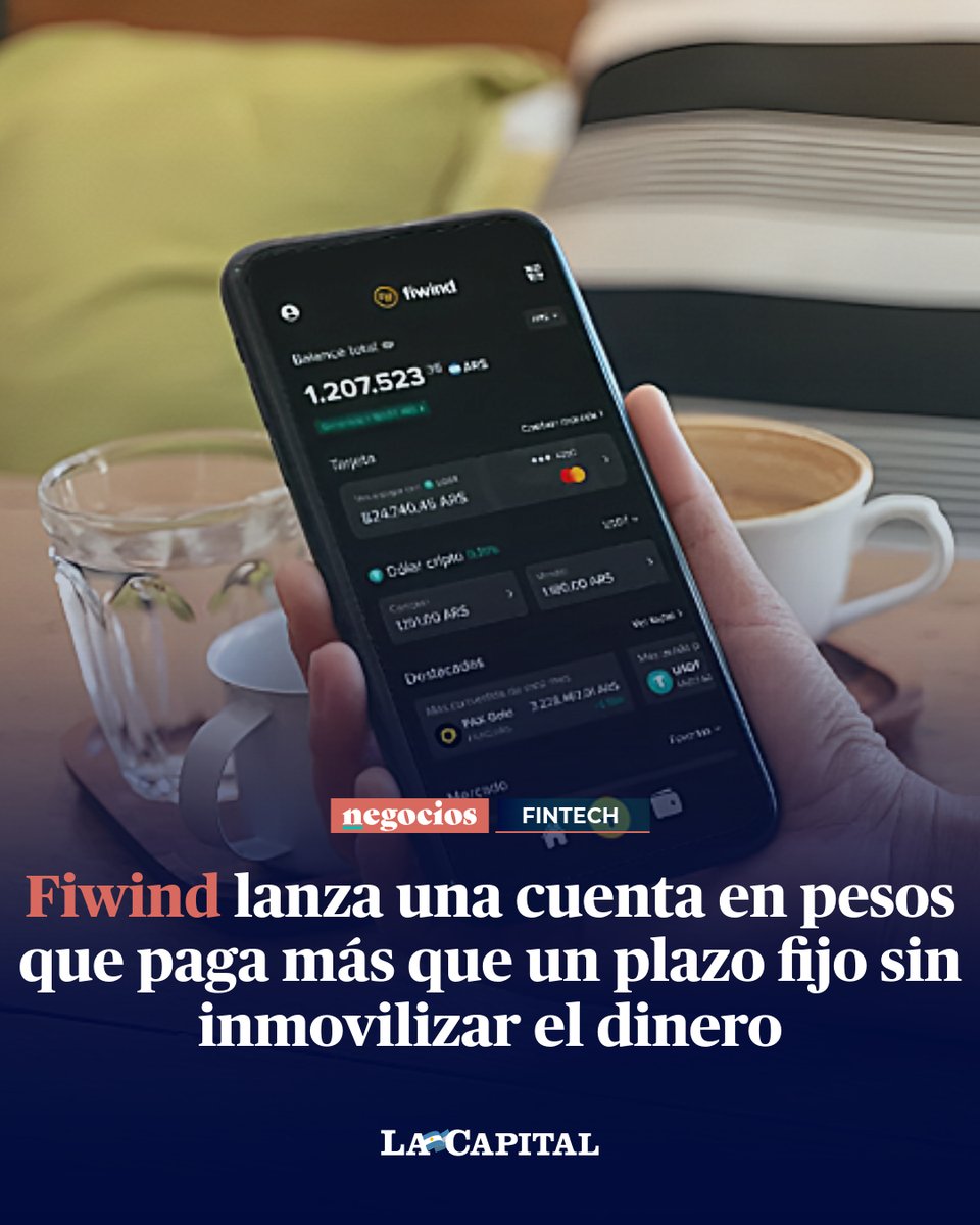 lacapital's tweet image. 💸 La fintech argentina Fiwind anunció el lanzamiento de los rendimientos en pesos, que ofrecerá a sus usuarios liquidez inmediata, superando así las limitaciones de los plazos fijos tradicionales.
Este nuevo producto permite a los usuarios generar rendimientos diarios sobre…