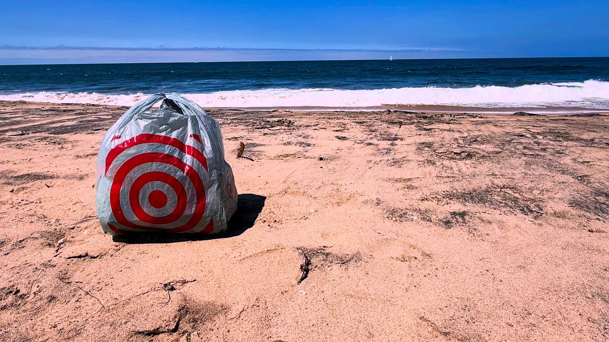 BrianDouglasKNX's tweet image. Not a whole lot of trash to clean up today. Just this one bag is all I filled.