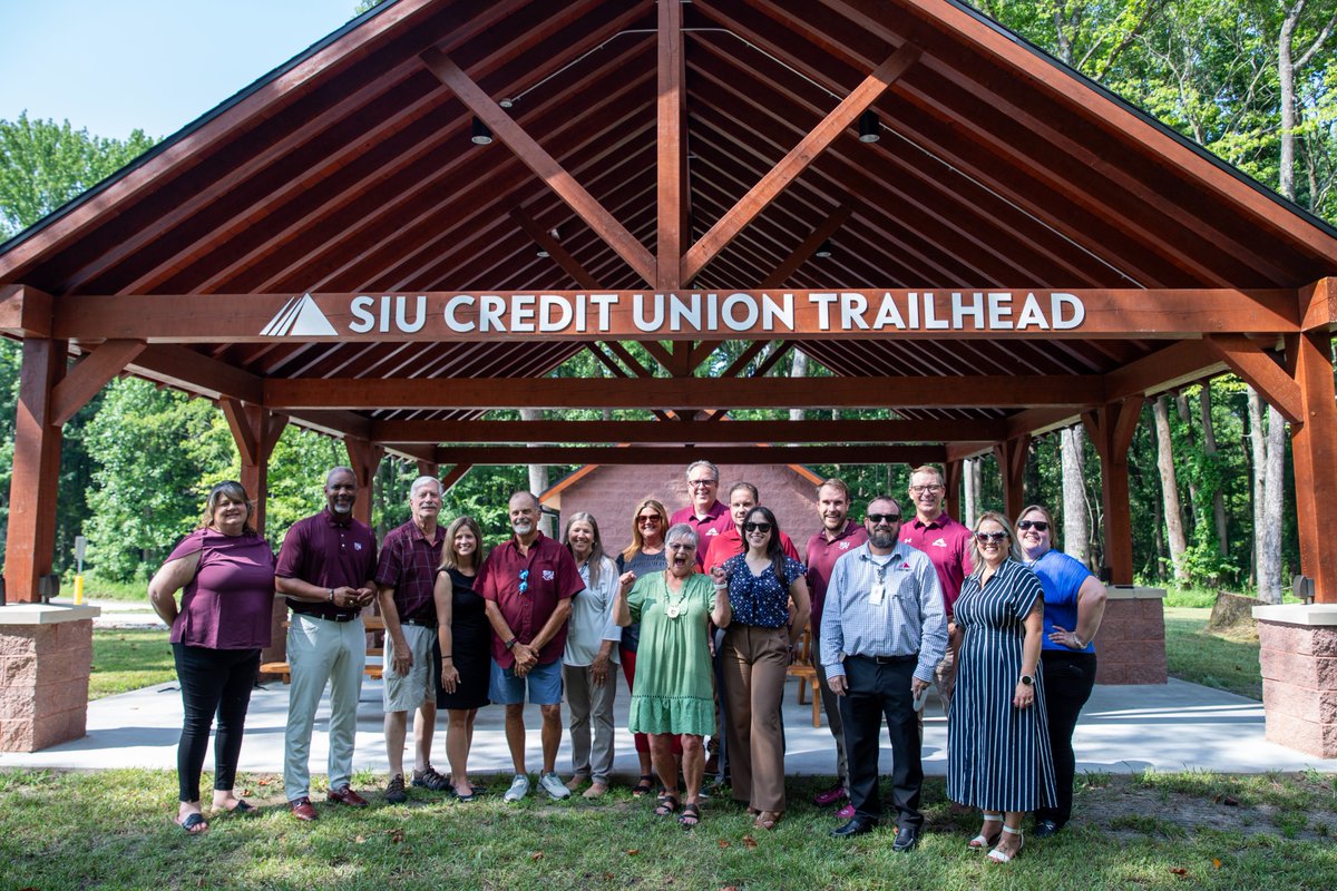SIUFoundation's tweet image. The SIU Credit Union Trailhead is now open at Touch of Nature! Thanks to a $500K gift from SIU Credit Union, this marks the first new construction in decades — and a big step in the Imagine SIU 2030 vision. Grateful to all who made it happen. Read more: blog.siuf.org/?p=4603