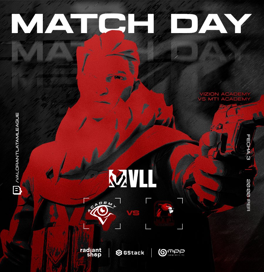 Vizion Gaming (@viziongamingpe) on Twitter photo MATCH DAY - FECHA 3 | <a href="/ValoLatamLeague/">Valorant Latam League</a> 🏆
Segundo duelo de la fecha doble en la VLL 👊
Nos enfrentamos a otra academia en un partido clave, donde la victoria es fundamental para colocarnos con récord positivo en la fase de liga.
🆚 <a href="/mt1_gaming/">MT1 Gaming</a>
⌚️ 20:00 🇵🇪 / 21:00 🇨🇱 / 22:00 🇦🇷 MATCH DAY - FECHA 3 | <a href="/ValoLatamLeague/">Valorant Latam League</a> 🏆
Segundo duelo de la fecha doble en la VLL 👊
Nos enfrentamos a otra academia en un partido clave, donde la victoria es fundamental para colocarnos con récord positivo en la fase de liga.
🆚 <a href="/mt1_gaming/">MT1 Gaming</a>
⌚️ 20:00 🇵🇪 / 21:00 🇨🇱 / 22:00 🇦🇷