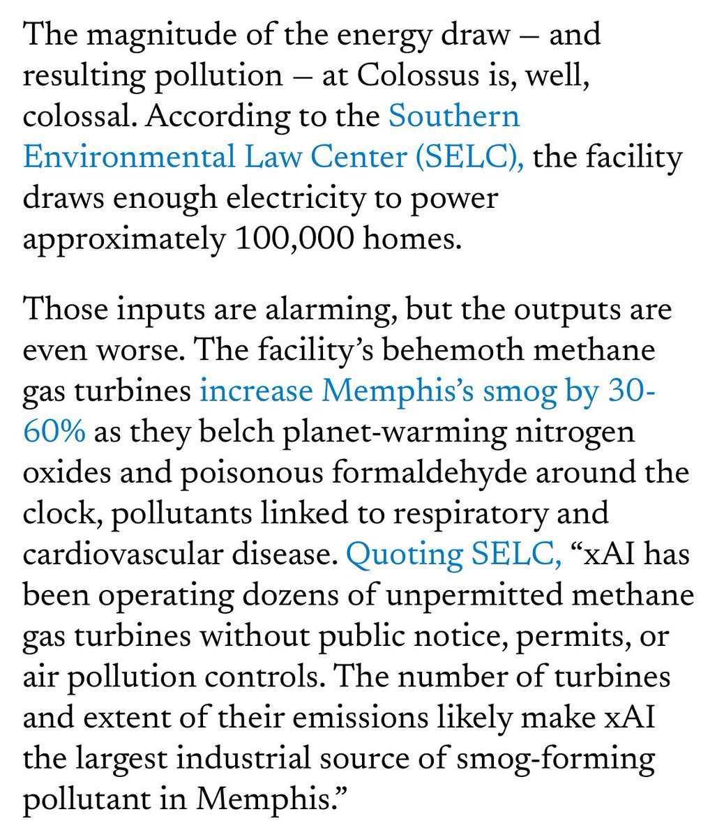 tennesseelookout.com/2025/07/07/a-b…

draws enough electricity for 100,000 homes, and my family and friend’s utility bills in Memphis have doubled this summer. creating an uninhabitable environment… keeping them too poor to leave or have a home… i’m sure it’s just a coincidence though!