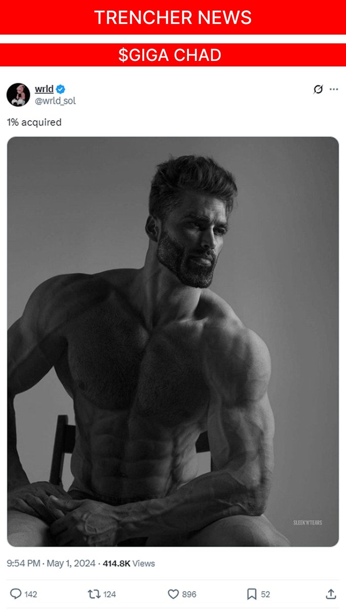 Trencher_News's tweet image. He didn’t just ape in
He became the liquidity
@wrld_sol owns 1% of $GIGA not for clout, not for exit
for the culture
OG holder iron conviction
When it pumps, remember who was already seated
🦍💪 $GIGA