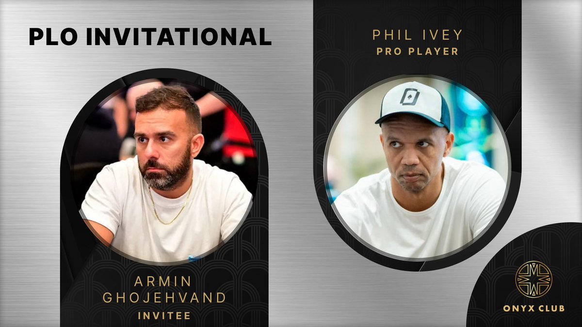 OnyxClub_'s tweet image. PLO Pairing #3 🔥
Armin Ghojehvand's partner needs no introduction.
The one and only Phil Ivey @philivey will be playing the $100K PLO Invitational at Onyx SHRS'25.
Check our website for more: onyxclub.com/events/super-h…
#OnyxClub #PLOinvitational #HighStakes