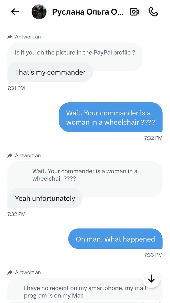 Harley_FCKPTN's tweet image. @AnastasiaOlga2 
ID 1677099086787276801
👆🏼👆🏼👆🏼👆🏼👆🏼👆🏼👆🏼
#Scammer #FakeSoldier
@ScamBustersHQ

I pretended to have made a donation, the PP account has already been reported. But I didn't want to deprive you of my fun with this cockroach 😅

They're as hilarious as they're dumb  🤣