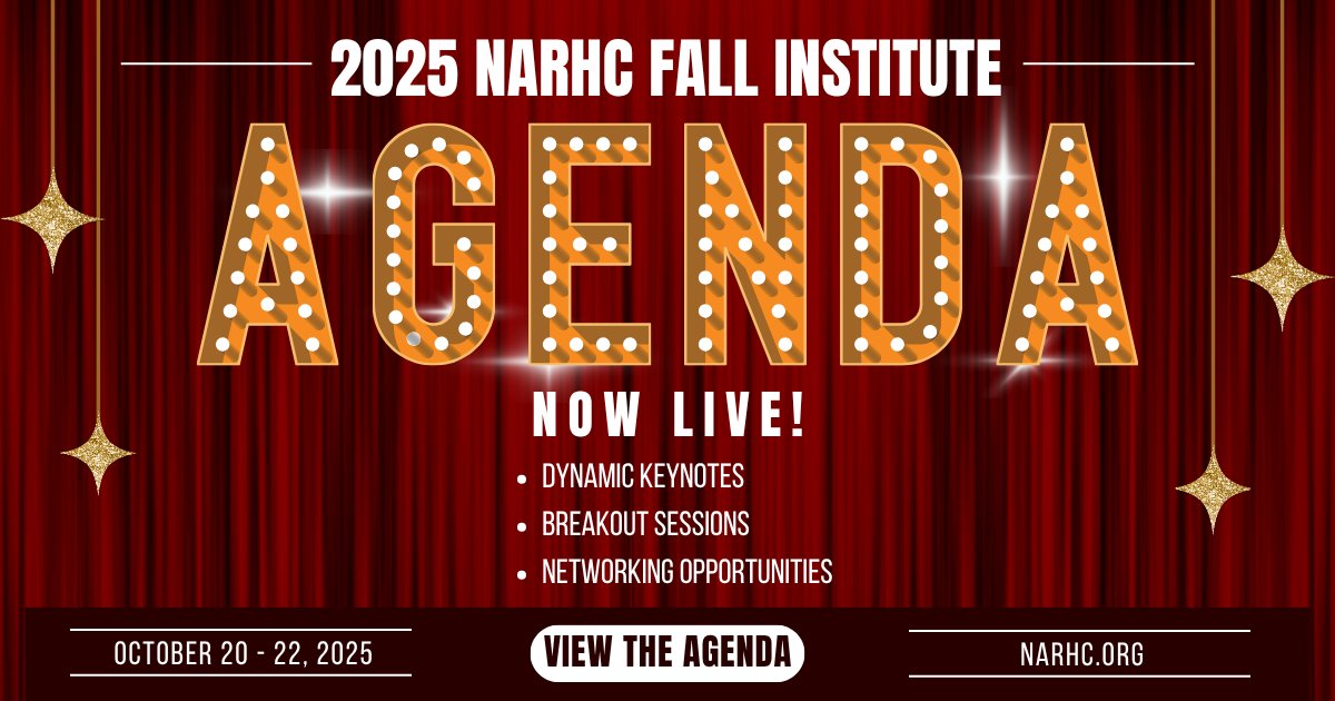 🚨 The 2025 #NARHC Fall Institute AGENDA is LIVE!
🗓️ Oct 20–22 | Reno, NV
Keynotes • Breakouts • Networking

📄 View the agenda: loom.ly/W_IGs2A

#RHCs #NARHCReno2025 #HealthcareLeadership