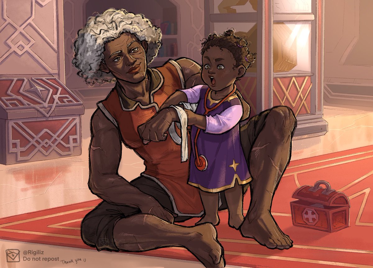 Rigiliz's tweet image. Finally it’s Ambessas turn to get bossed around by her little granddaughter 💗😌