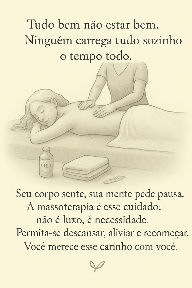 evandrodm82's tweet photo. Massagem é isso:
cura suave, entrega profunda, cuidado real.
Um momento só seu, onde o mundo para...
e o seu recomeço começa. https://t.co/0cOFN4Ll6j