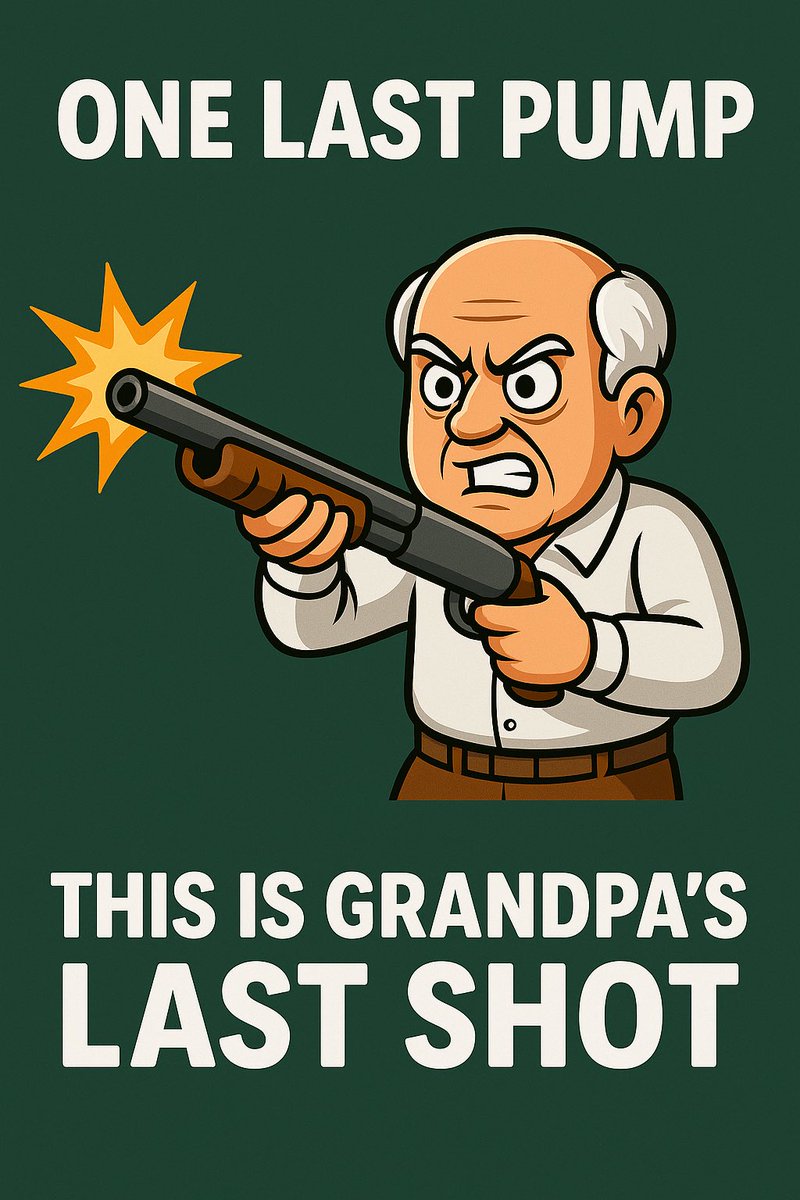 crypt0grandpas's tweet photo. @oneshotmeme 
If you only get one shot to post your meme coin…
Grandpa’s not gonna miss.
⏳ Tomorrow we pull the trigger.
$GRANDPACOIN 🔫👴
#OneShot #Solana #MemeSeason https://t.co/jAR6ldihod