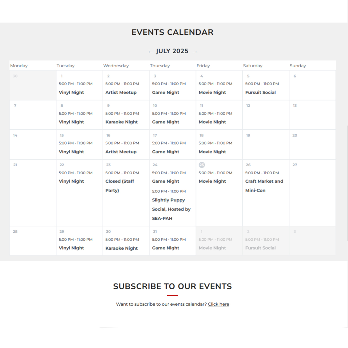 slightlyfurry's tweet image. Need a way to track our events? Our website (remember those? spooky! 😱 -- also link in bio!) has a full events calendar, accessible 24/7. There's even an option to save it to your device!
#SouthEndPublicHouse #eventcalendar #nightlyevents #cider #Seattle
