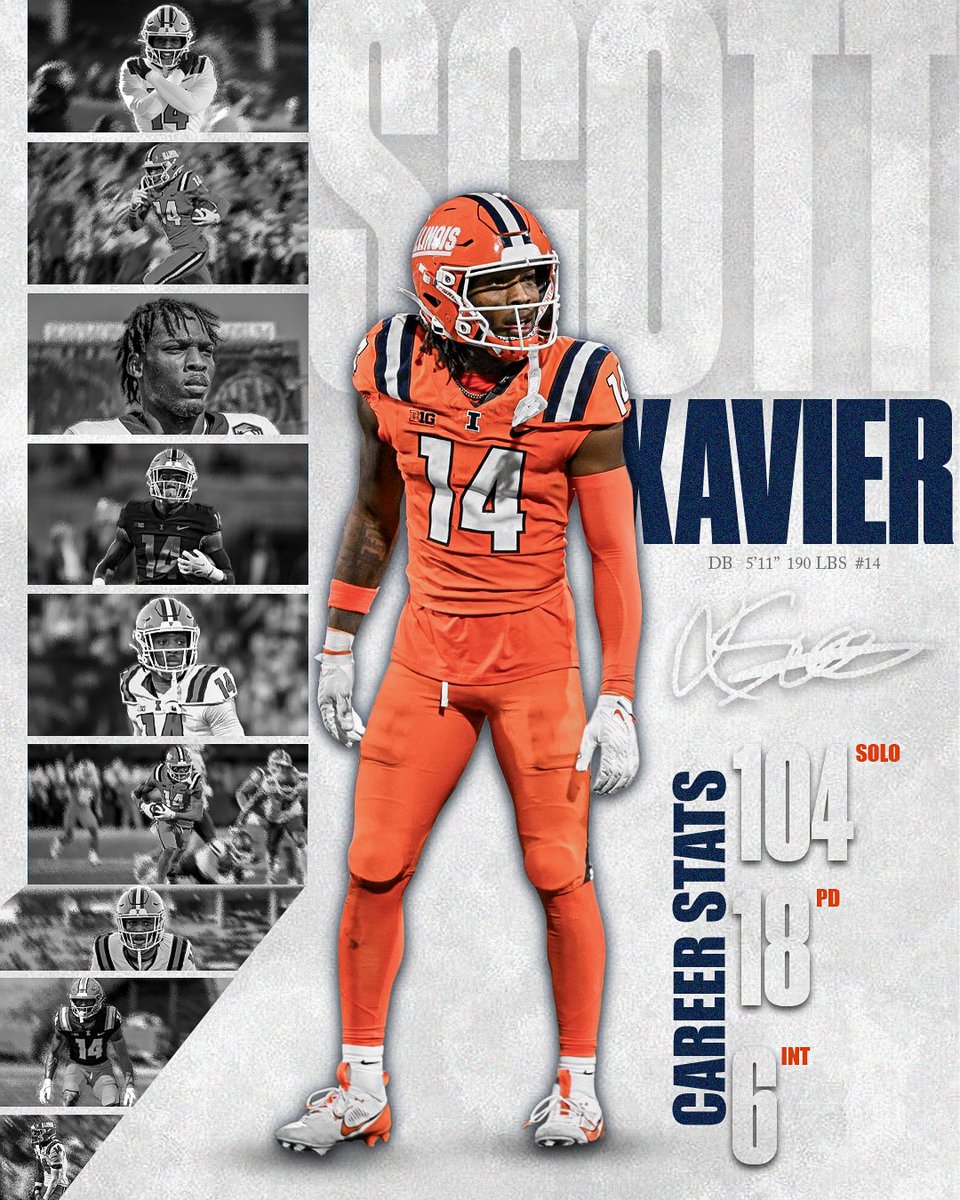 ChiefOskee's tweet image. #Illini DB Xavier Scott transformed from underrated recruit to Big Ten standout!
🖼 instagram.com/artbycaley_
#famILLy #B1GMediaDays #B1GFootball