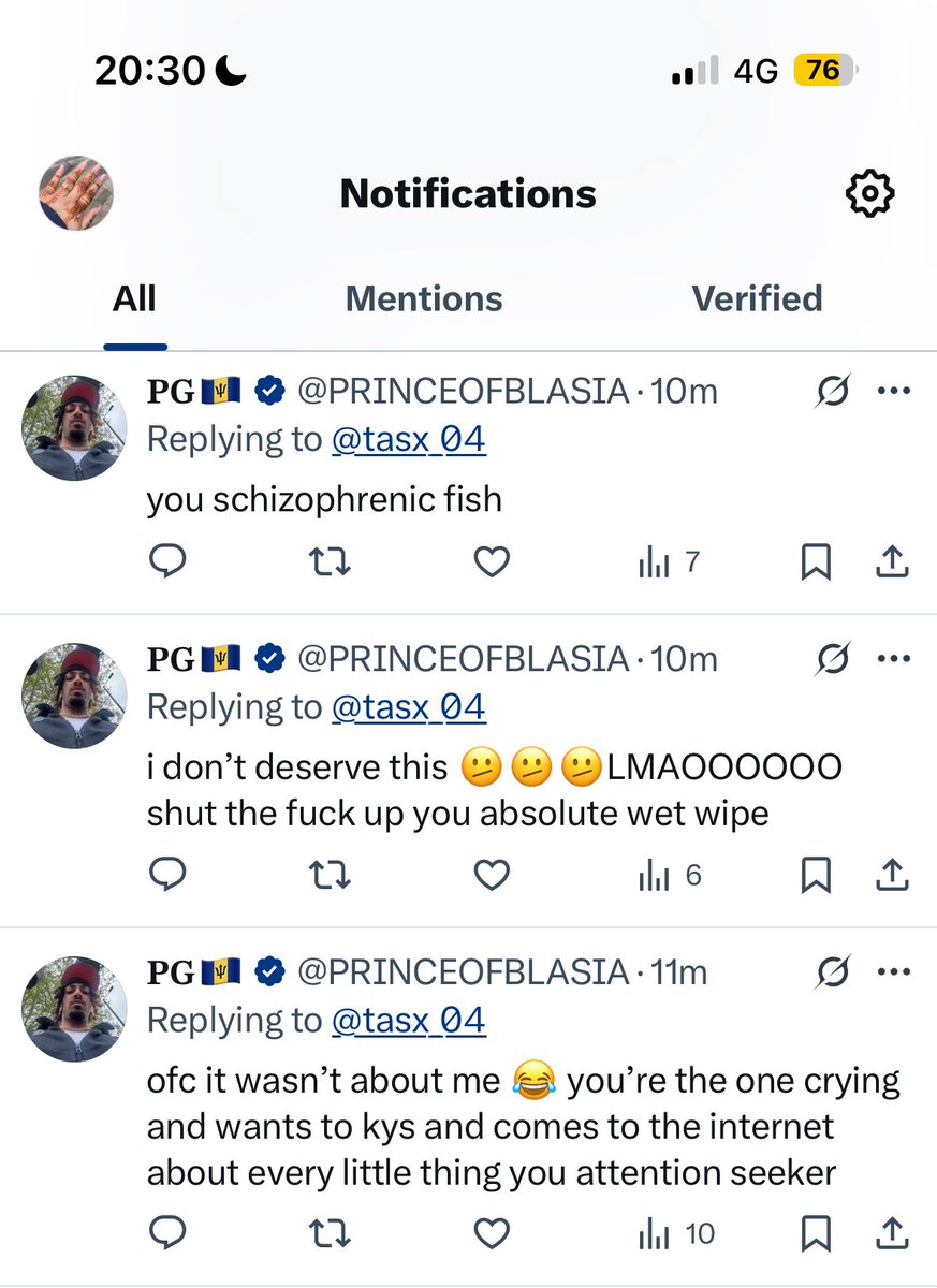 tasx_04's tweet image. He said all that then ran. Abusive and allergic to accountability - tragic. Imagine mocking suicide, throwing slurs, and still thinking you’re the victim. Hope the block button soothed your tiny ego, little man.