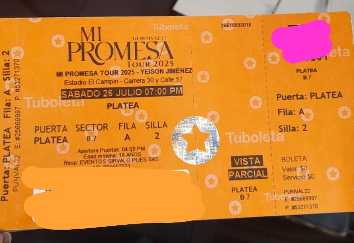 laquejadera1's tweet photo. Vamos que vamos>>>> Se vende pase para el conciertazo de Yeison Jimenez. #MiPromesa.  Un gangazo.  $200,000   >>>>
@Cappgras
#Bogota https://t.co/clDAAI3Y0d
