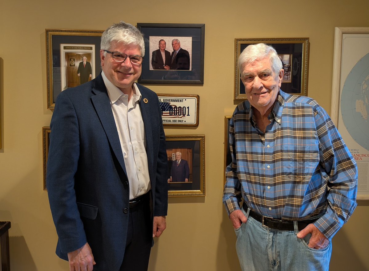 RITPresident's tweet image. It was a pleasure to visit several RIT alumni in the Bay Area last week, including Bruce & Nora James. Bruce, '64 served as the 24th public printer of the United States in the Government Printing Office! He is also a former trustee, Thank you, Bruce & Nora, for your hospitality!