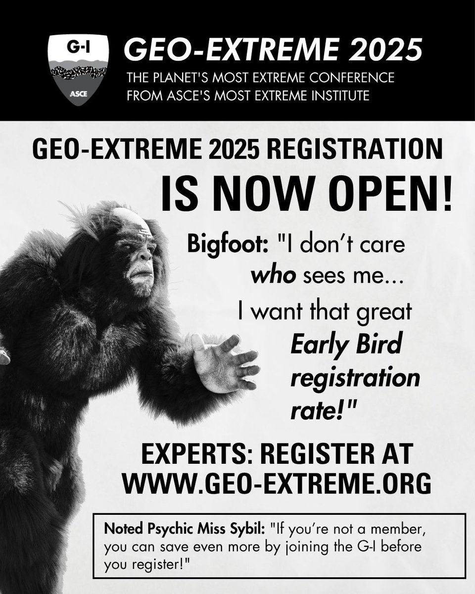 GeoInstitute's tweet image. GET EXTREME: Registration for #GeoExtreme2025 is NOW OPEN. Be one of the first to get that early bird rate at geo-extreme.org ! Geotechnical Engineering for Extreme Events, Long Beach, CA, Nov. 2-5