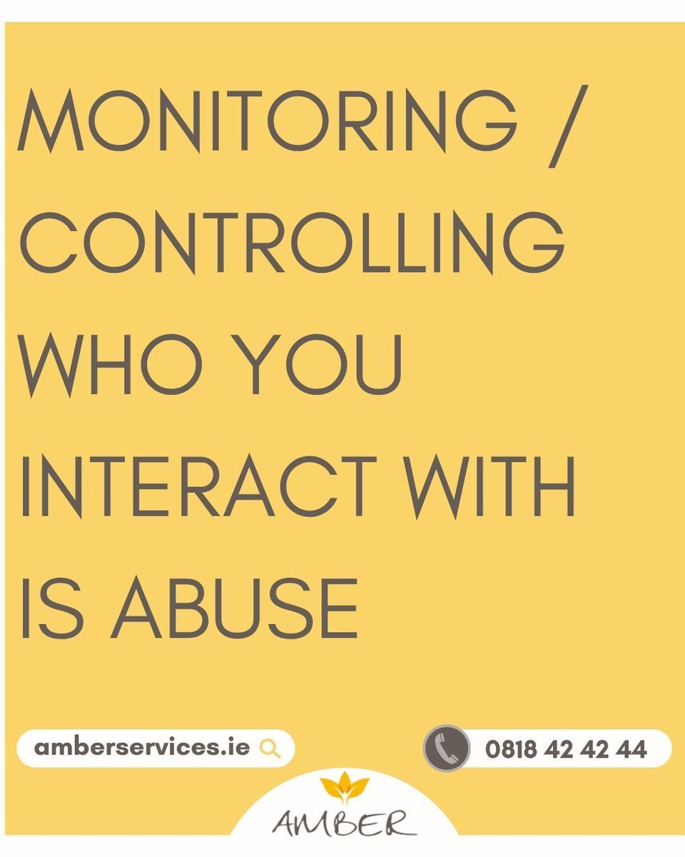 AmberRefuge's tweet image. This is controlling and abusive. #NotAllAbuseIsPhysical 

Learn more here about the ways that abusers seek to control and abuse + how to get help if you need it amberservices.ie/is-it-abuse/ty… 

#CoerciveControl #ControllingPartner #ControllingEx #Isolation #DomesticAbuse