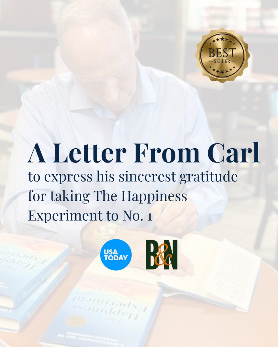 happyXperiment's tweet image. The Happiness Experiment is:
• #1 Hardcover – USA Today
• #11 overall
• #3 Barnes & Noble
Thanks to every reader who shared, reviewed, and supported the journey. Your belief in this message is what’s making the challenge so impactful.
#TheHappinessExperiment