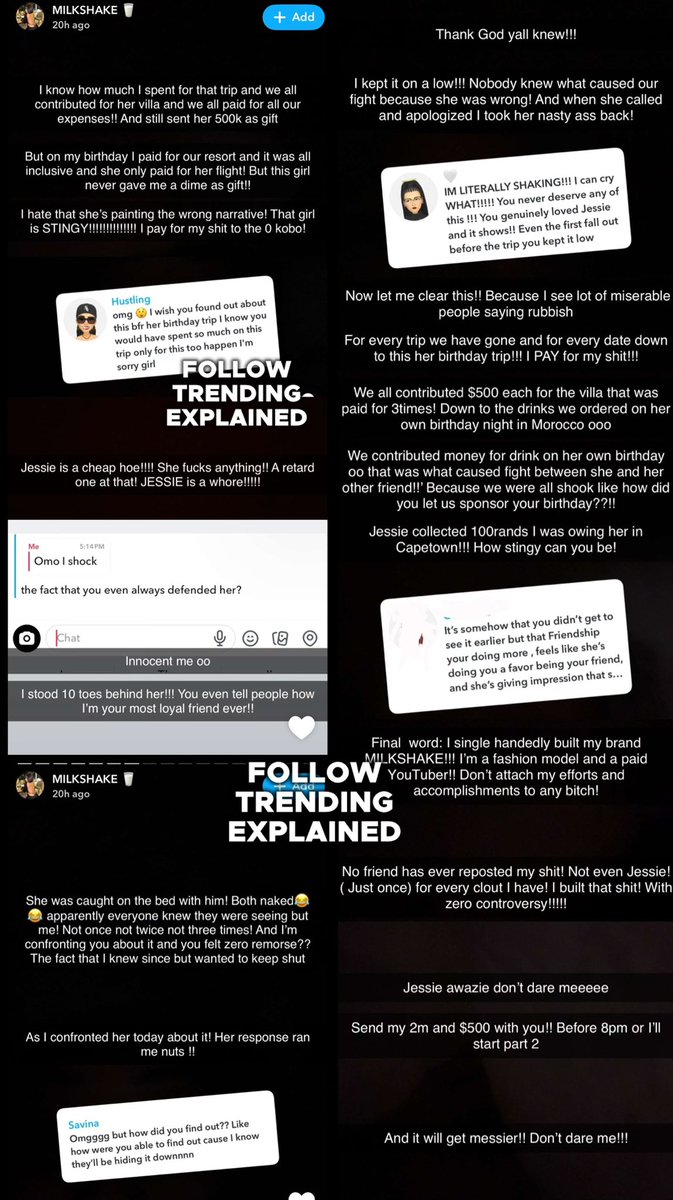 TrendingEx's tweet image. Chioma is trending because it’s looking like she might have HIV & AIDS, courtesy of Davido’s alleged infidelity.
With just few days to their wedding, a snap baddie (Milkshake) is trying to put asunder using Jessie as catalyst., Seyi Tinubu wasn’t spared.
In summary, Milkshake’s…