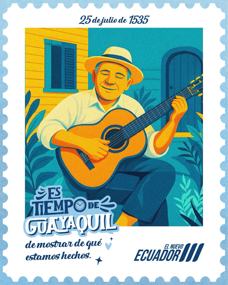 💙🤍 Guayaquil vibra con historia, música y tradición.

Hoy celebramos su pasado con orgullo y su presente con esperanza. Porque #EsTiempoDeGuayaquil y de seguir construyendo su futuro con identidad y corazón. 

#ElNuevoEcuador