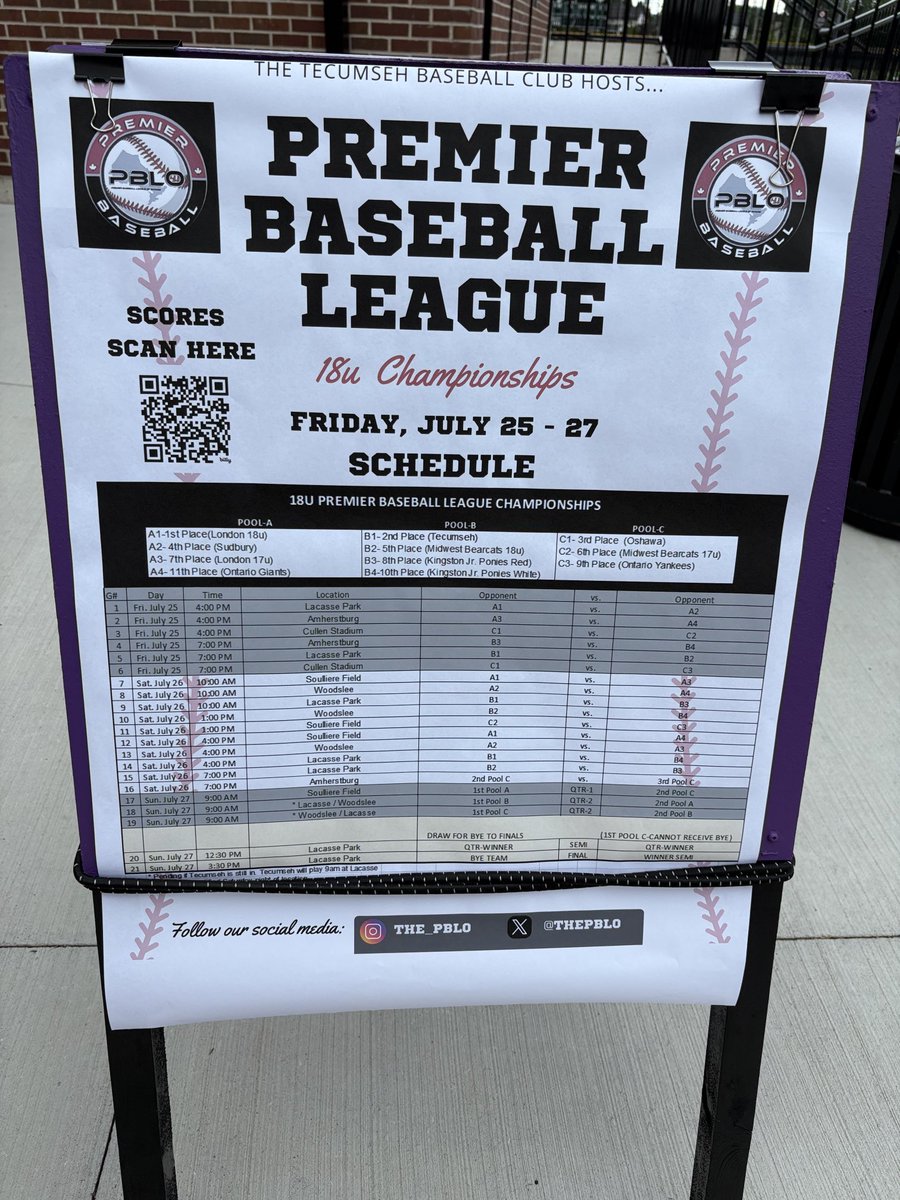 Baseball at Lacasse Park Tonight! 18u #PBLO Championships        4pm London vs Sudbury.              7pm Tecumseh Thunder vs MidWest Ontario Bearcats! ⁦<a href="/TownofTecumseh/">Town of Tecumseh</a>⁩ BioSteel on site! Free samples ⁦⁦<a href="/BioSteelSports/">BioSteel</a>⁩ concession will be Open! Play Ball! ⚾️