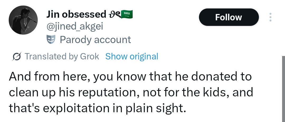 SugaProtectTeam's tweet image. ⚠️ REPORT ⚠️
Hate » slurs and tropes / hateful references
Abuse & harassment » targeted harassment / insults / inciting harassment
• x.com/jinflatass
• x.com/jined_akgei