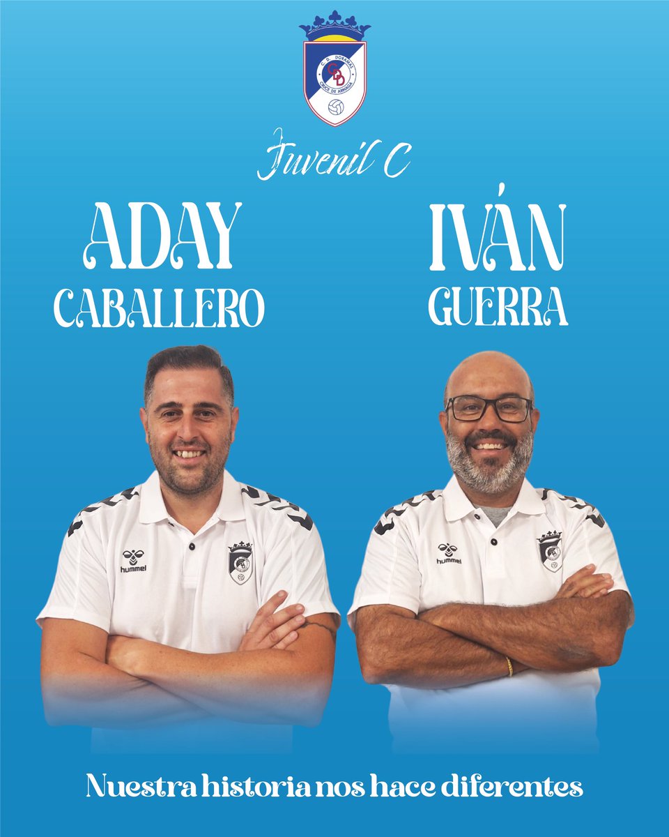 Iván Guerra y Aday Caballero asumirán el reto de dirigir a nuestro Juvenil C, equipo que nace por primera vez en esta ilusionante temporada 25/26. Un proyecto pensado para dar cabida a todos los jugadores que inician su etapa juvenil. Experiencia, trabajo e ilusión. 🩵🤍