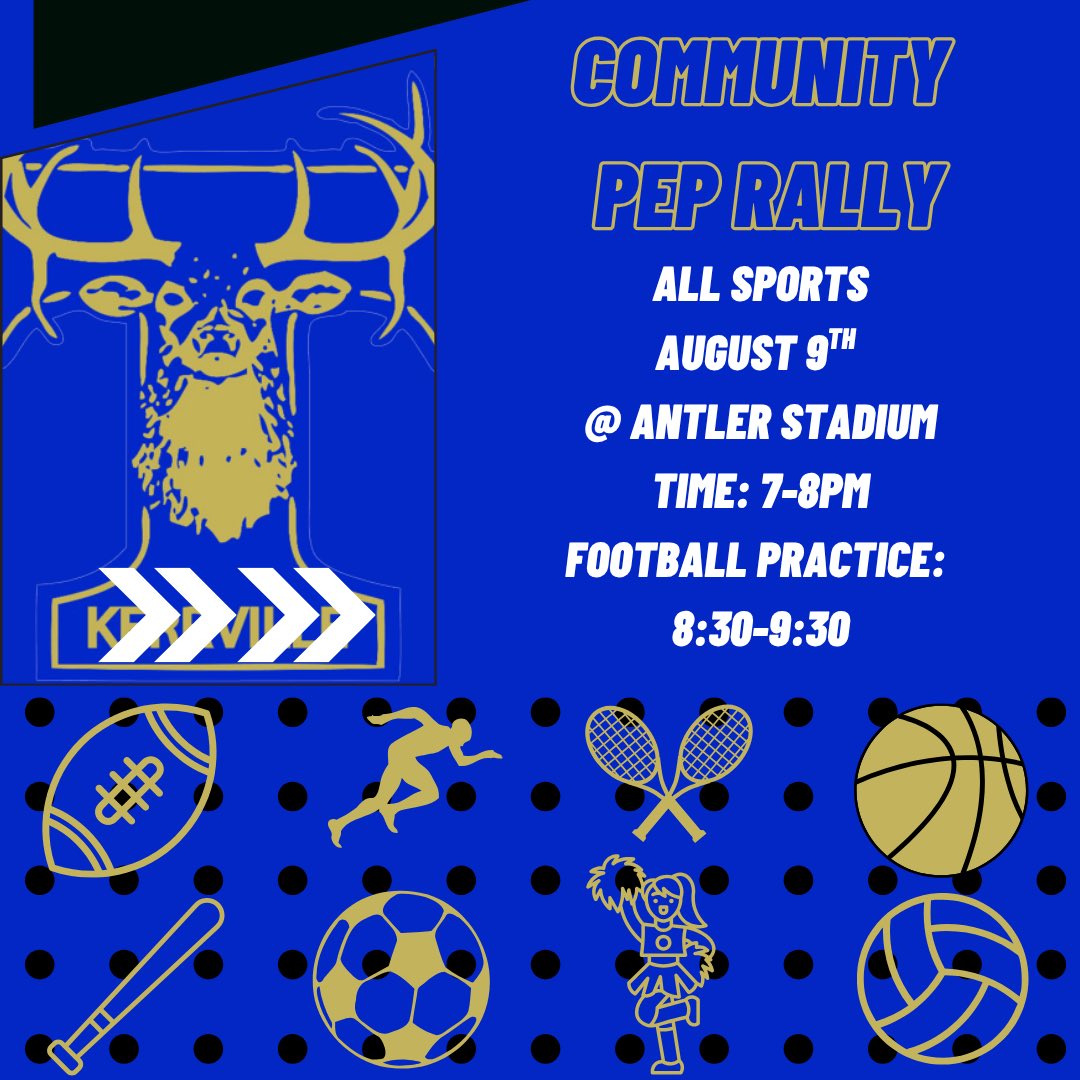 CoachNeill's tweet image. Community Pep Rally is on deck! Mark your calendars and come support our teams and athletes!!
#TFND
#KISDInspires